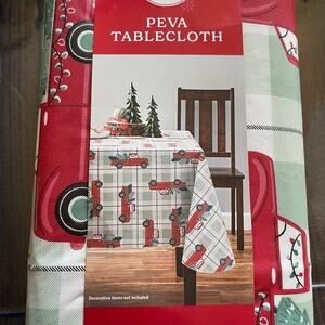 Christmas truck table cloth 60”x102”